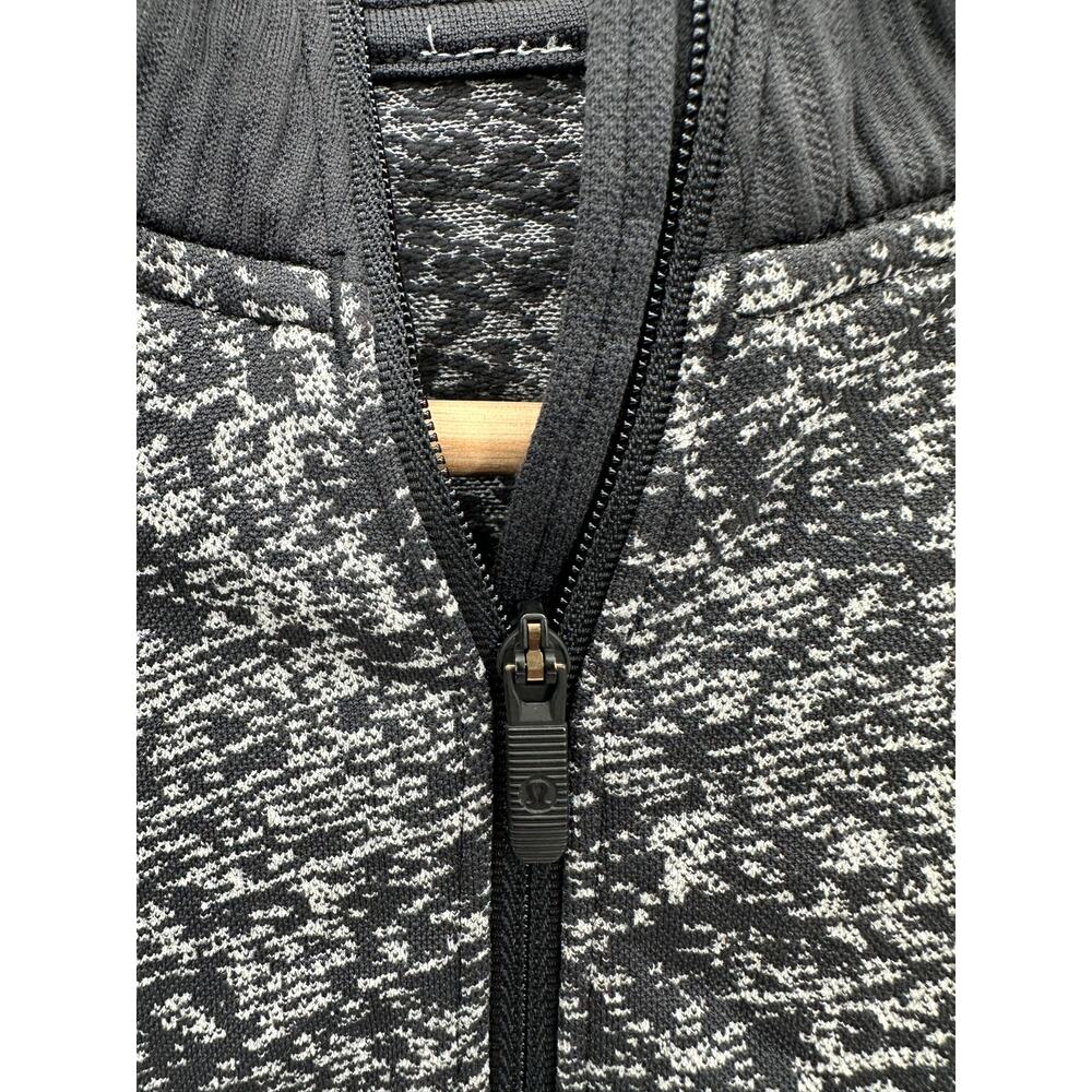 Lululemon Rest Less Half Zip Pullover Speckled Black White Womens Size 4 - Picture 6 of 9